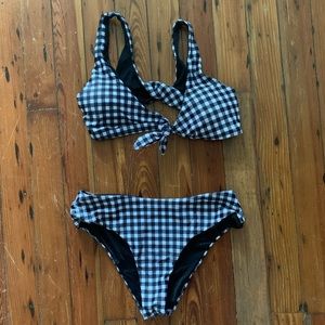 Black and white gingham bikini